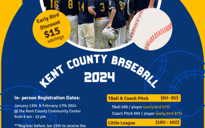2024 Kent County Youth Baseball Registration Now OPEN!!!
