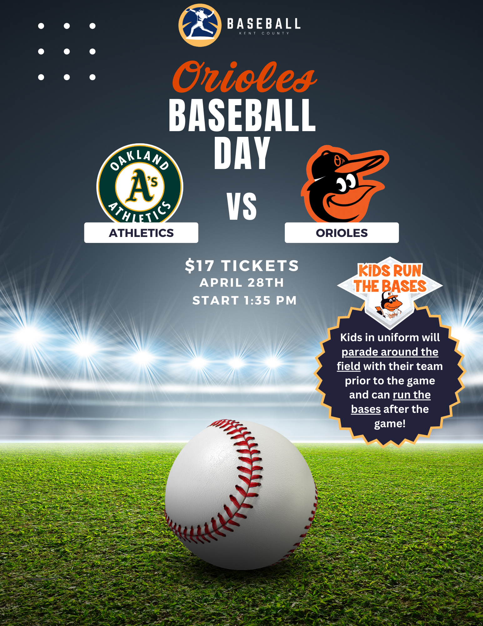 orioles youth baseball day flyer
